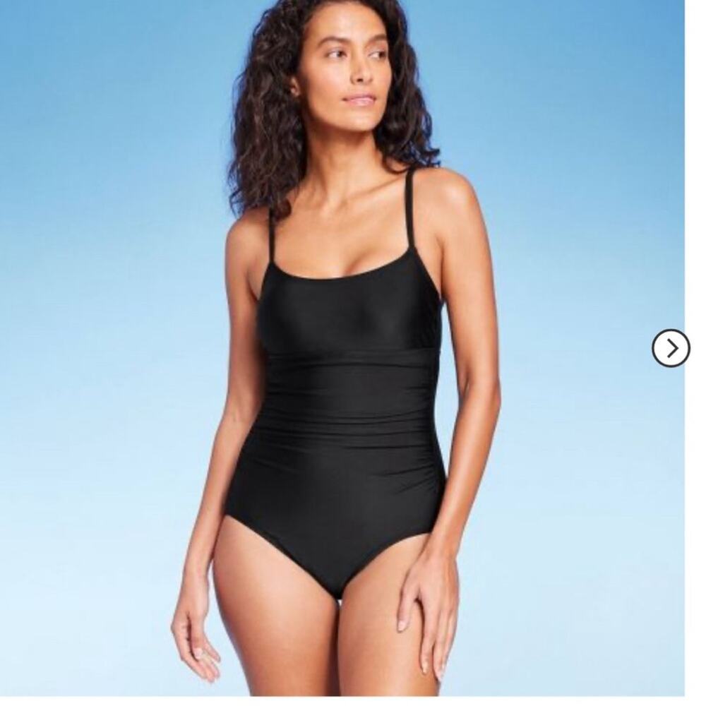 Black One Piece Swim Suit with Adjustable straps- Size Small